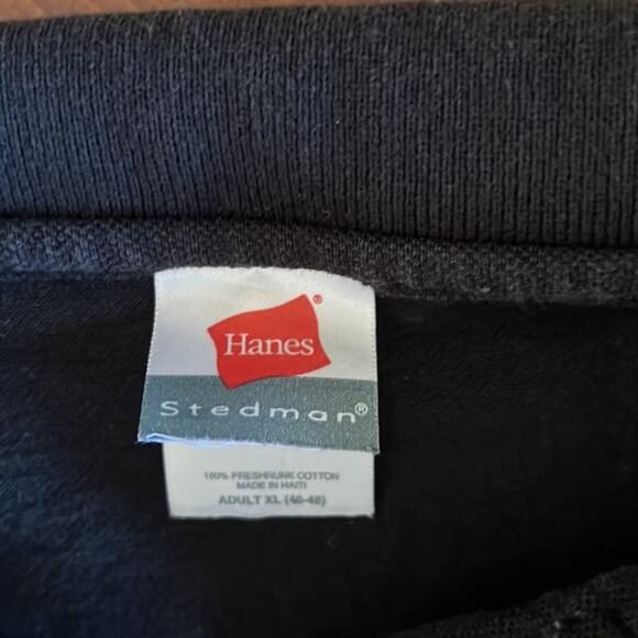 Hanes Mens XL Black Golf Polo Shirt Lu Lu’s Maui Embroidered Logo - Picture 7 of 9